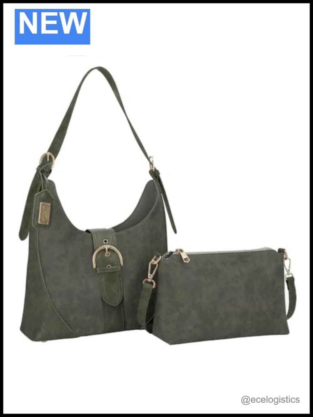 2 in 1 Faux Leather Hobo Crossbody Purse Women Vegan Suede Slouchy Bag